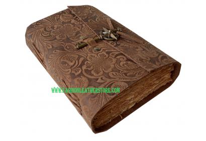 Bound Journal Antique Garden Flower Leather Journal